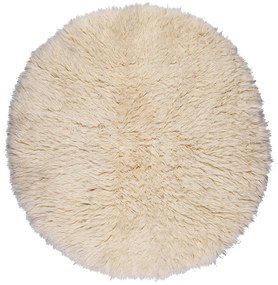 Στρογγυλό Χαλί (Φ90) Βιοκαρπέτ Flokati Natural White 1700gsm