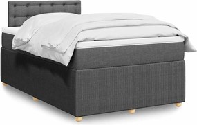 vidaXL Κρεβάτι Boxspring με Στρώμα Σκούρο Γκρι 120x200 εκ. Υφασμάτινο