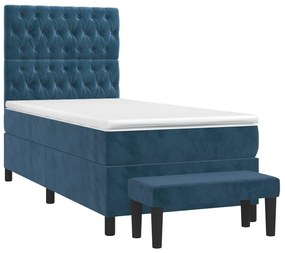 ΚΡΕΒΑΤΙ BOXSPRING ΜΕ ΣΤΡΩΜΑ ΣΚΟΥΡΟ ΜΠΛΕ 90X200 ΕΚ. ΒΕΛΟΥΔΙΝΟ 3138005