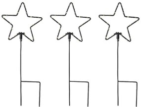 Σετ Πασσάλων κήπου LED Lumineo Χριστουγεννιάτικο στεφάνι Αστέρια Ø 15 x 42,5 cm MicroLED 3 Τεμάχια