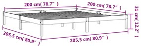 ΠΛΑΙΣΙΟ ΚΡΕΒΑΤΙΟΥ ΚΑΦΕ ΚΕΡΙΟΥ 200X200 ΕΚ. ΑΠΟ ΜΑΣΙΦ ΞΥΛΟ ΠΕΥΚΟΥ 844869