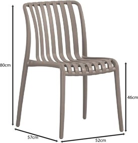 MODA-H Καρέκλα Στοιβαζόμενη, PP - UV Protection, Απόχρωση Mocha   1τμχ