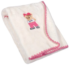 Κουβέρτα Βελουτέ Λίκνου 80x110εκ. Essential Baby 8839 Ιβουάρ-Ροζ Greenwich Polo Club