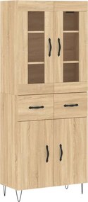 vidaXL Ντουλάπι Sonoma δρυς 69,5 x 34 x 180 εκ. από Επεξεργασμένο Ξύλο