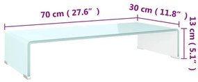 ΒΑΣΗ ΤΗΛΕΟΡΑΣΗΣ/ΟΘΟΝΗΣ ΛΕΥΚΗ 70 X 30 X 13 ΕΚ. ΓΥΑΛΙΝΗ 244144