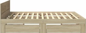 vidaXL Πλαίσιο Κρεβατιού με Κεφαλάρι Sonoma Δρυς 200x200εκ. Επεξ. Ξύλο