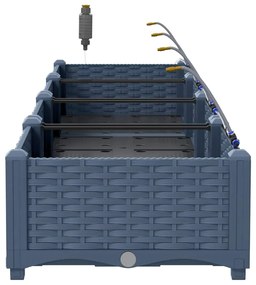 vidaXL Ζαρντινιέρες κήπου Γκρι 160 x 40 x 22 cm Ατσάλι