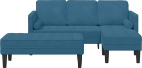 vidaXL Σετ Καναπέ με μαξιλάρι 2 pcs Μπλε Πολυεστέρας