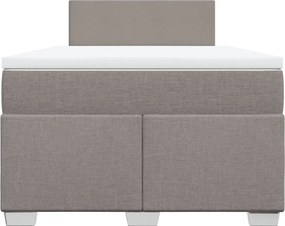 vidaXL Κρεβάτι Boxspring με Στρώμα Taupe 120x200 εκ. Υφασμάτινο
