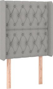 vidaXL Κρεβάτι Boxspring με Στρώμα &amp; LED Αν.Γκρι 80x200 εκ. Υφασμάτινο