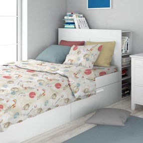 Σεντόνια Παιδικά Spaceship 186 (Σετ 3τμχ) Beige DimCol Single 160x240cm 100% Cotton