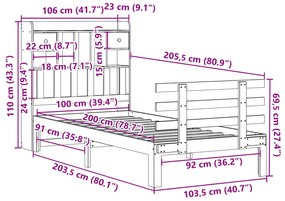 ΚΡΕΒΑΤΙ ΒΙΒΛΙΟΘΗΚΗ ΧΩΡΙΣ ΣΤΡΩΜΑ 100X200 ΕΚ ΜΑΣΙΦ ΞΥΛΟ ΠΕΥΚΟΥ 3322812