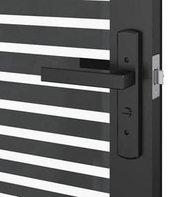 vidaXL Εσωτερική Πόρτα Μαύρο 76 x 201.5 cm Tempered γυαλί, Αλουμίνιο