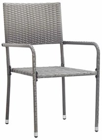 vidaXL Σέτ φαγητού για κήπο 5 pcs Γκρι Πολυ ράταν