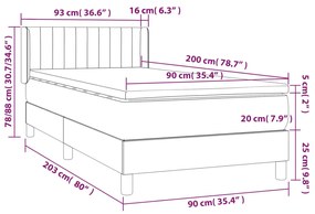 ΚΡΕΒΑΤΙ BOXSPRING ΜΕ ΣΤΡΩΜΑ ΣΚΟΥΡΟ ΓΚΡΙ 90X200 ΕΚ. ΥΦΑΣΜΑΤΙΝΟ 3129842