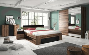 Κομοδίνο Delta Plus-Καρυδί - Μαύρο