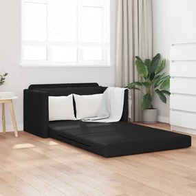 vidaXL Καθιστικός Καναπές Κρεβάτι 2 σε 1 Μαύρος 124x71x78 εκ Ψεύτικο Δέρμα