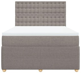 vidaXL Κρεβάτι Boxspring με Στρώμα Taupe 160x200 εκ. Υφασμάτινο