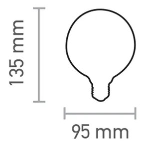 InLight E27 LED Filament G95 8watt με μελί κάλυμμα (7.27.08.42.1)