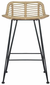 vidaXL Καρέκλες Μπαρ 2 τεμ. Φυσικό Χρώμα από Ρατάν
