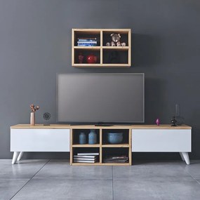 ΣΥΝΘΕΣΗ ΤΗΛΕΟΡΑΣΗΣ BETA MEGAPAP ΧΡΩΜΑ SAPPHIRE OAK - ΛΕΥΚΟ 160X25X34ΕΚ.