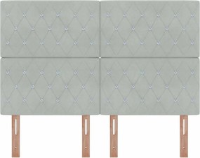 vidaXL Κεφαλάρι Ανοιχτό γκρι 160 cm Βελούδο