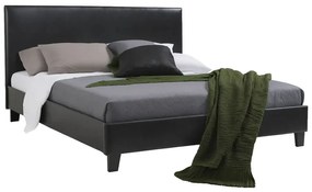 Κρεβάτι Nevil pakoworld 150x200 PU χρώμα μαύρο ματ