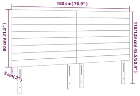 vidaXL Κεφαλάρι Κρεβατιού LED Κρεμ 180x5x118/128 εκ. Υφασμάτινο