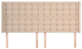 vidaXL Κεφαλάρι με Πτερύγια Καπουτσίνο 163x16x118/128 εκ. Συνθ. Δέρμα