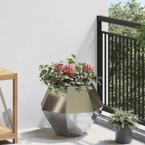 vidaXL Γλάστρα Ασημί 50 x 50 x 40 cm Επικαλυμμένος Χάλυβας