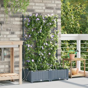 vidaXL Γλάστρες Κήπου 1 τεμ Ανοιχτό γκρι 80 x 40 x 126 cm Πλαστικό