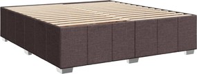 vidaXL Κρεβάτι Boxspring με Στρώμα Σκούρο Καφέ 200x200 εκ. Υφασμάτινο