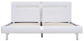 vidaXL Πλαίσιο Κρεβατιού με LED Λευκό 180x200 εκ. από Συνθετικό Δέρμα