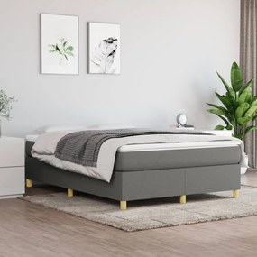 vidaXL Πλαίσιο Κρεβατιού Boxspring Σκούρο Γκρι 140x200 εκ. Υφασμάτινο