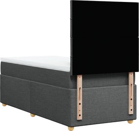vidaXL Κρεβάτι Boxspring με Στρώμα Σκούρο Γκρι 80x200 εκ. Υφασμάτινο