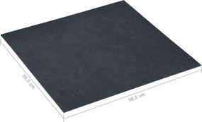 vidaXL Πλάκες Δαπέδου 55 pcs Μαύρο 5,11 m² PVC