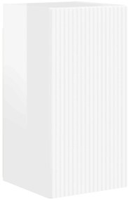 vidaXL Σετ επίπλου τηλεόρασης Επιτοίχιο 5 pcs Υψηλής γυαλάδας λευκό