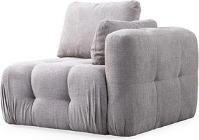 Corner Sofa Amaris 2 Seater With Pouffe - Light Grey Light Grey