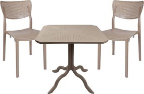 Τραπεζαρία Icon-Ignite pakoworld σετ 3τεμ PP σε cappuccino απόχρωση