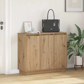 vidaXL Πλευρικό Τραπέζι LED Artisan Oak 90 x 32 x 75 εκ.