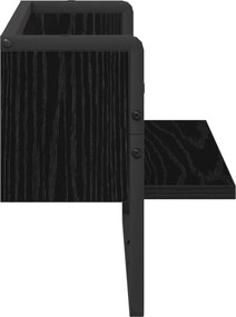 vidaXL Ράφι Τοίχου Μαύρη δρυς 65 x 25 x 30 cm μέταλλο PB