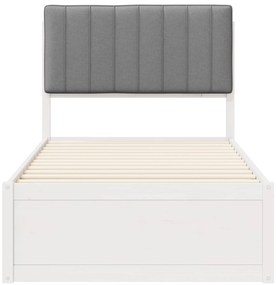 vidaXL Σκελετός Κρεβατιού με Επενδεδυμένο Κεφαλάρι Ανοιχτό γκρι