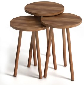 Τραπεζάκια βοηθητικά Roma Megapap χρώμα καρυδί