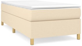 vidaXL Σκελετός Κρεβατιού Χωρίς Στρώμα Κρέμα 90x190 εκ. Υφασμάτινο