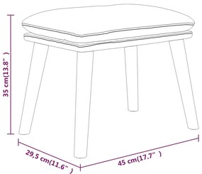 vidaXL Υποπόδιο Κρεμ 45 x 29,5 x 35 εκ. Υφασμάτινο