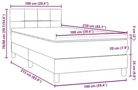 ΚΡΕΒΑΤΙ BOXSPRING ΜΕ ΣΤΡΩΜΑ ΣΚΟΥΡΟ ΓΚΡΙ 100X210 ΕΚ. ΒΕΛΟΥΔΙΝΟ 3316198