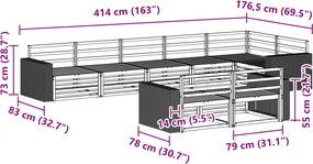 vidaXL Σειρά Καναπέ Εξωτερικού 8 pcs Φυσικό