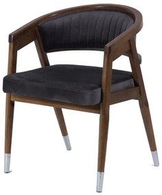 Artekko Καρέκλα SILVA FABRIC καρυδί ξύλο με μαύρο ύφασμα (50x50x70)cm Artekko 783-1506