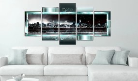 Πίνακας -  Turquoise New York: Starry Night 100x50