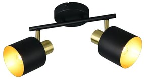 Φωτιστικό Σποτ Trio Lighting EVA 868800280 Μαύρο Ματ (Black Mat) και Χρυσό Χρώμα (Gold Coloured)